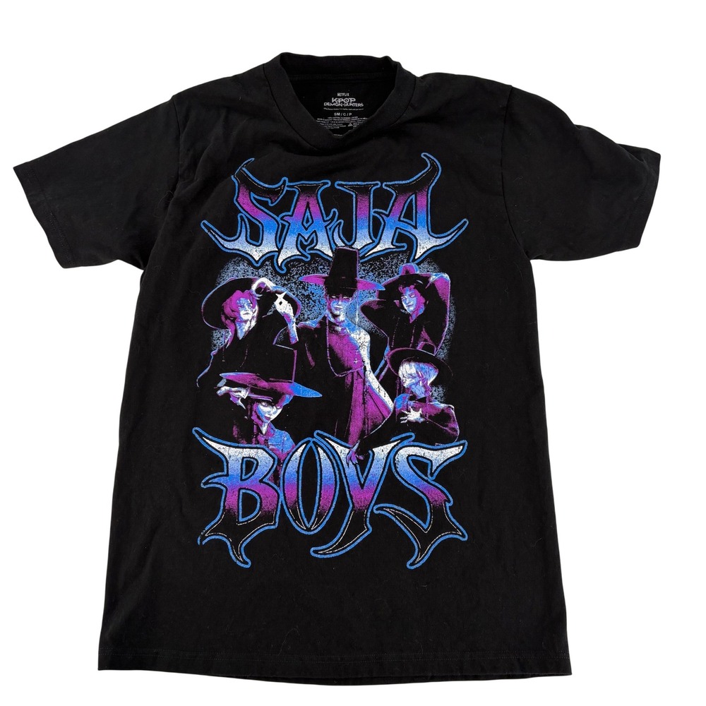 Netflix Kpop Demon Hunters Saja Boys Graphic T Shirt Black‎ SM